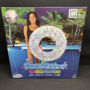 Pool Candy Illuminated LED LIGHT UP 36" Disco Pool Inner Tube 3 Light Modes New